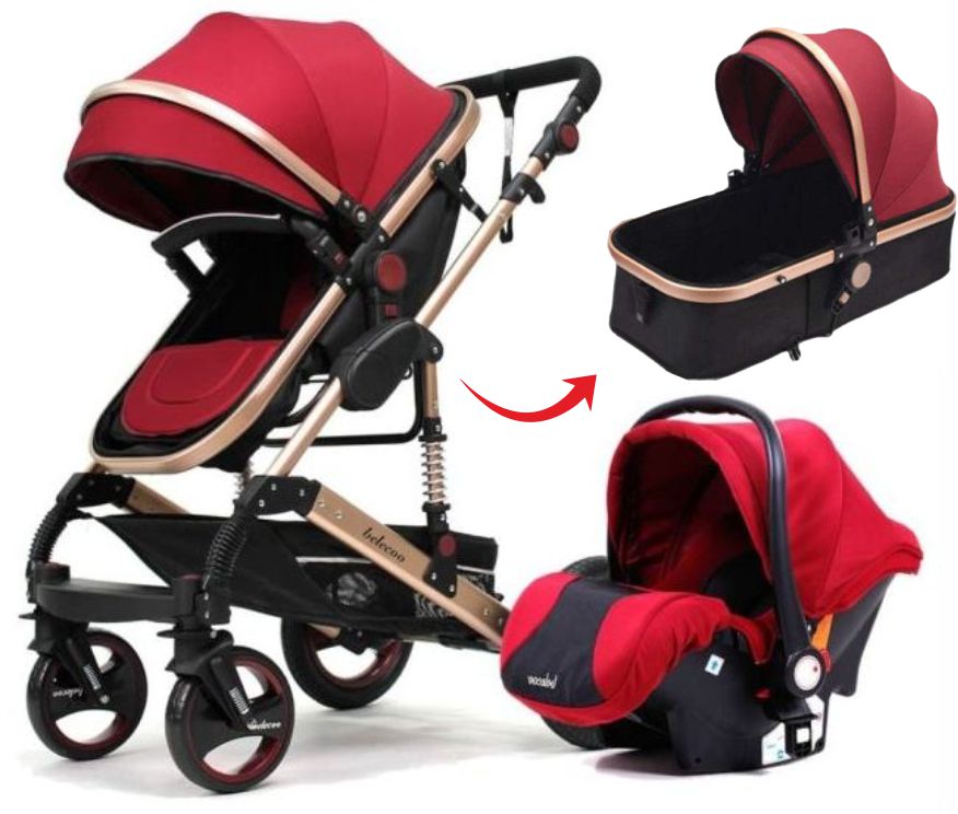 Belecoo Q3 3 in 1 Travel System Wine Red belecooza