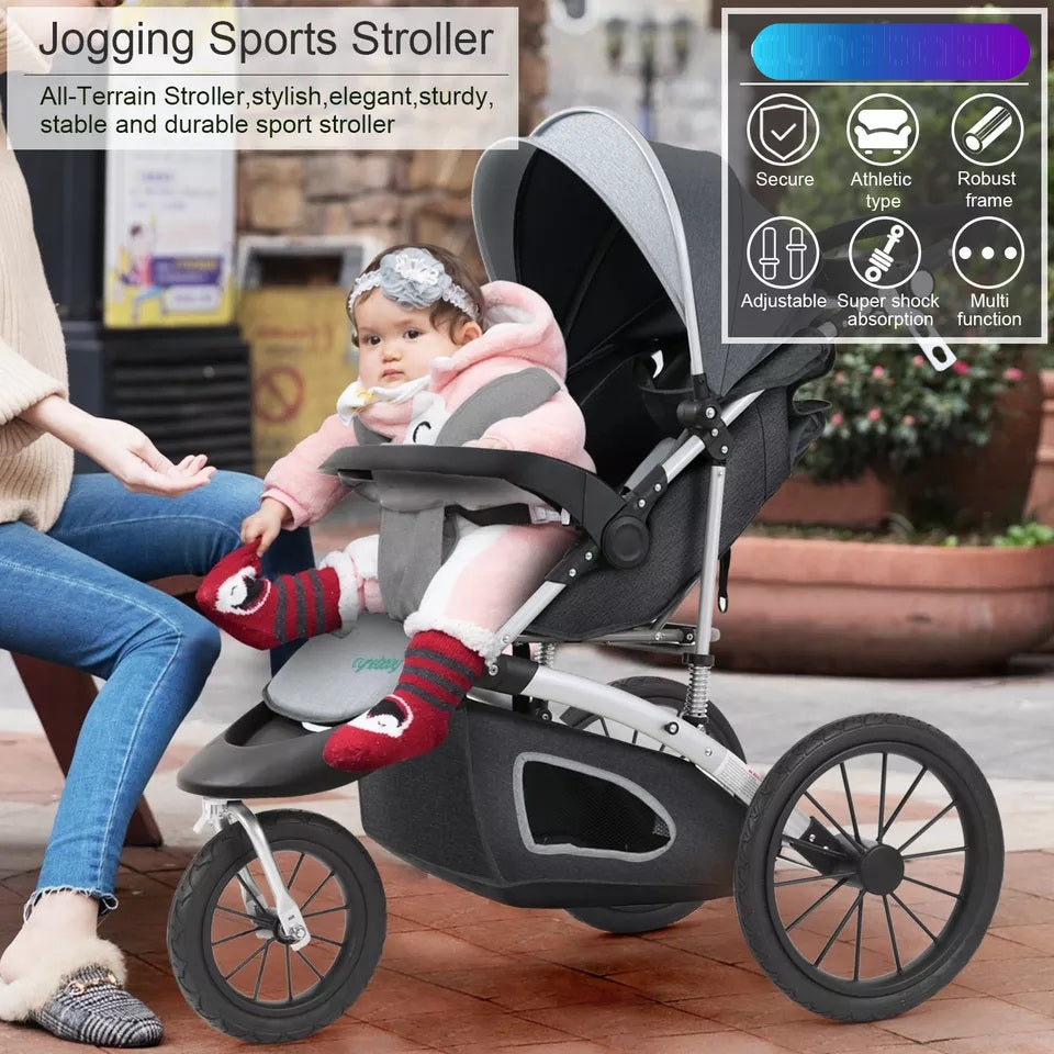 Belecoo 3 Wheel Jogging Stroller