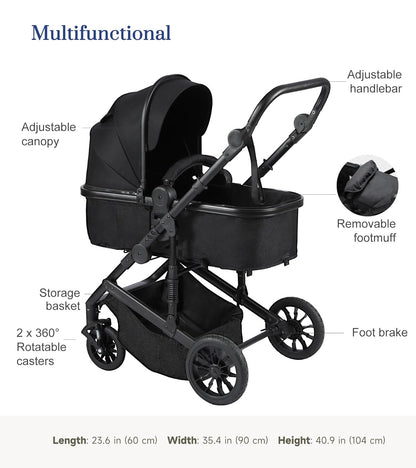 Belecoo Royce Black Series 2 in 1 Stroller