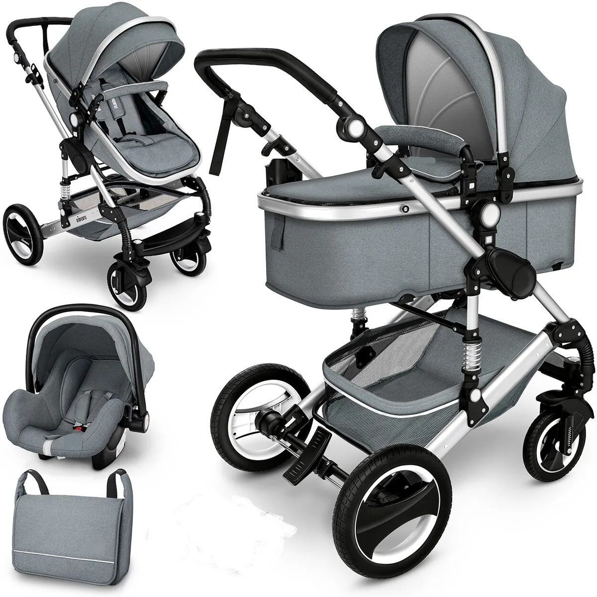 Belecoo Q3 Silver Series 3 in 1 Travel System